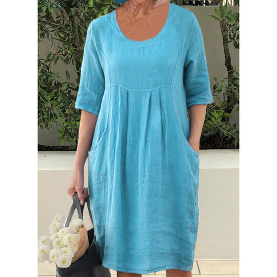 Charleen | Vintage-Kleid mit kurzen Ärmeln für Damen