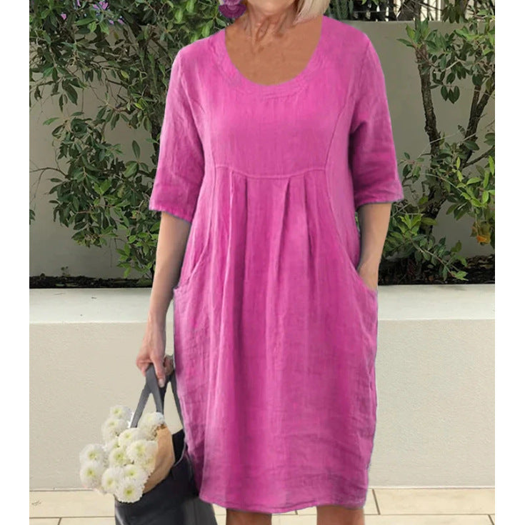 Charleen | Vintage-Kleid mit kurzen Ärmeln für Damen
