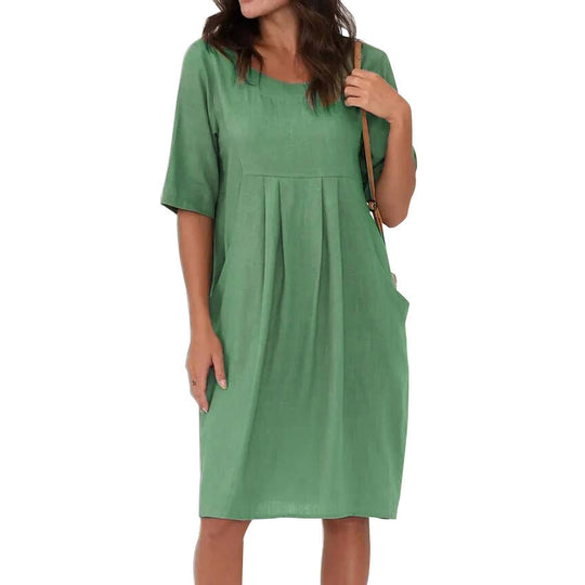 Charleen | Vintage-Kleid mit kurzen Ärmeln für Damen