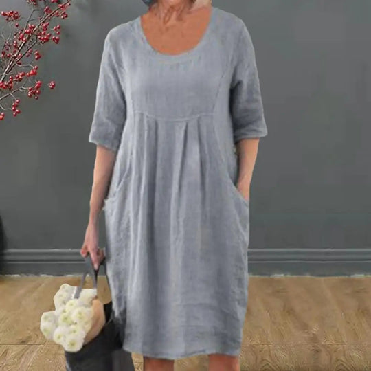 Charleen | Vintage-Kleid mit kurzen Ärmeln für Damen