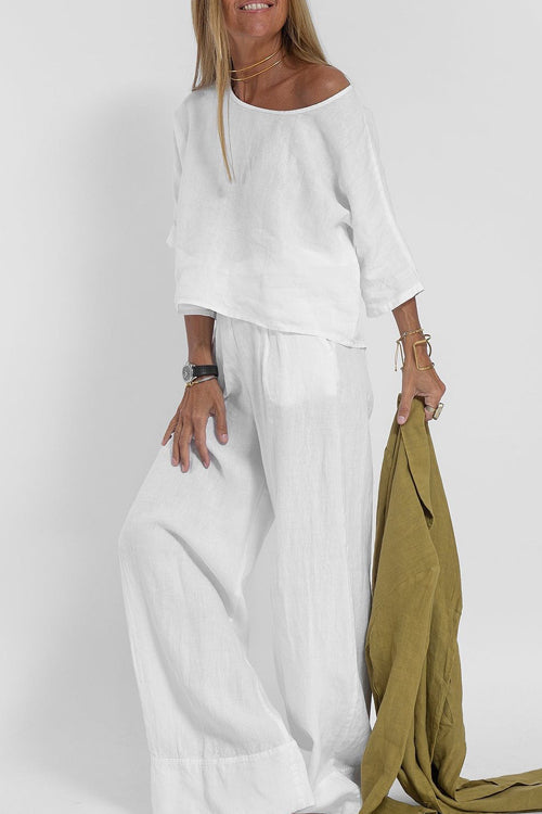 Damen Baumwoll-Leinen Set