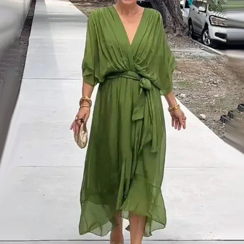 Damen Chiffon Midi Kleid für Abendveranstaltungen und Sommer