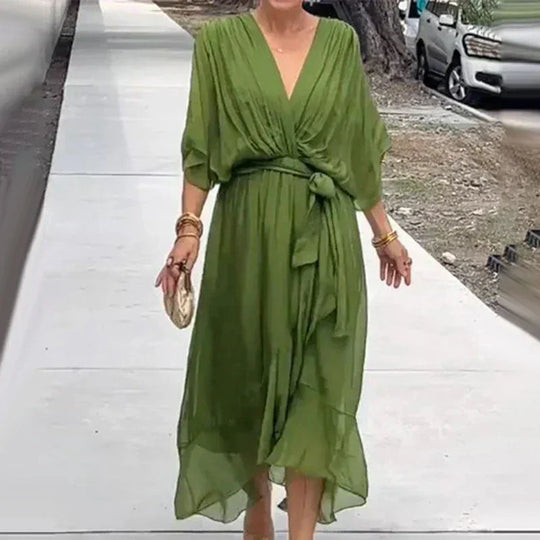Damen Chiffon Midi Kleid für Abendveranstaltungen und Sommer