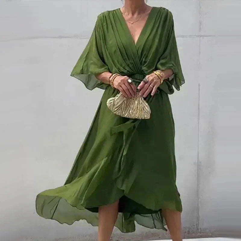 Damen Chiffon Midi Kleid für Abendveranstaltungen und Sommer