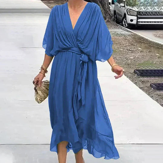 Damen Chiffon Midi Kleid für Abendveranstaltungen und Sommer