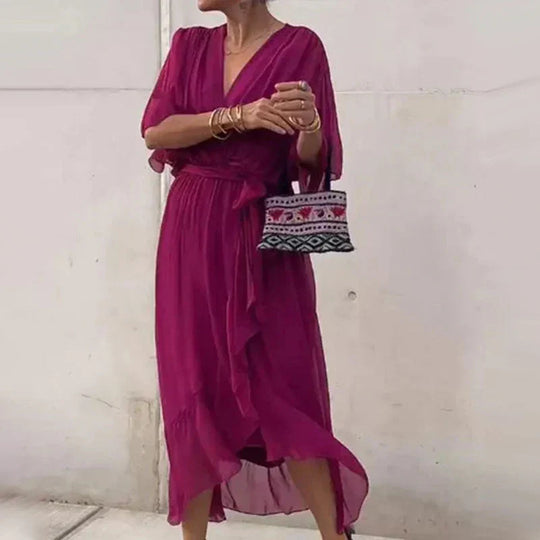 Damen Chiffon Midi Kleid für Abendveranstaltungen und Sommer