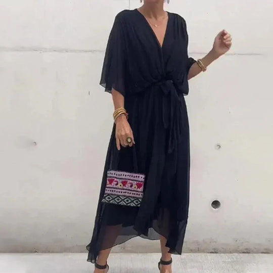 Damen Chiffon Midi Kleid für Abendveranstaltungen und Sommer
