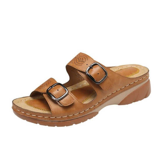 Damen Orthopädische Sandalen mit Doppelten Schnallen