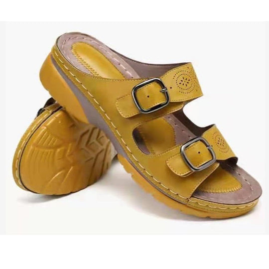 Damen Orthopädische Sandalen mit Doppelten Schnallen