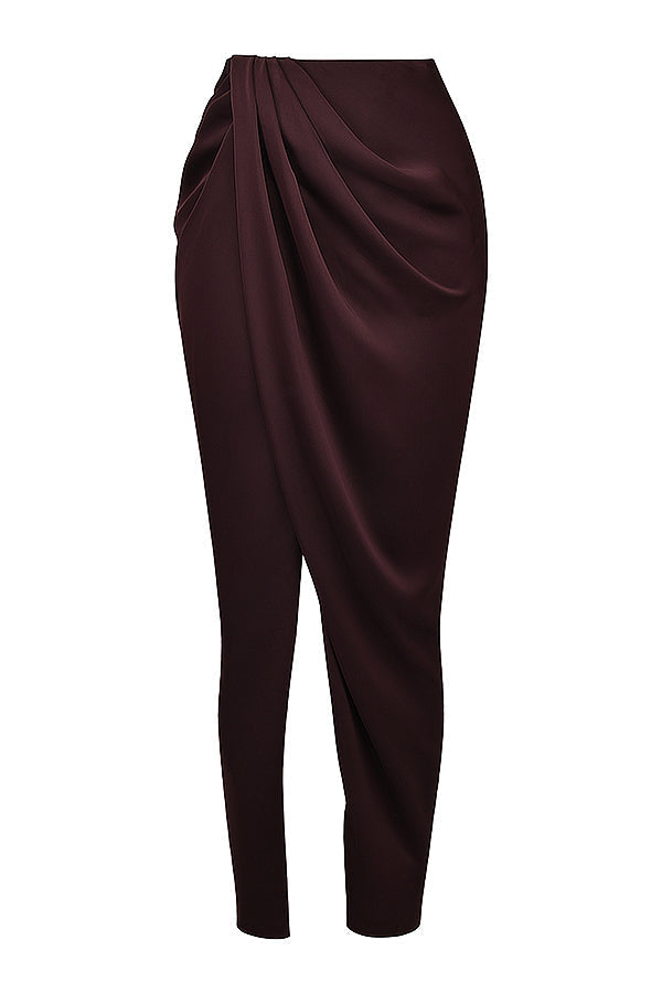 Damen Satin Maxikleid Set mit Corsage