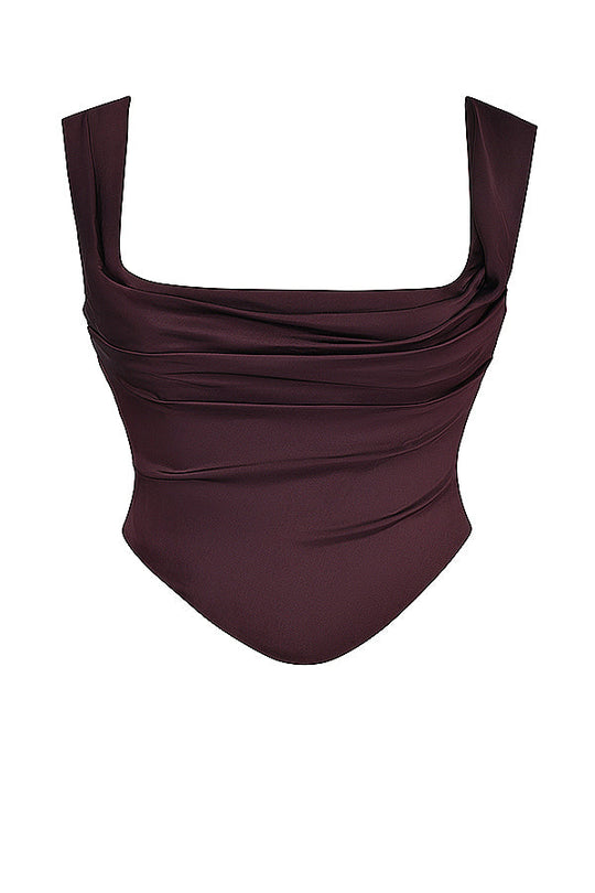 Damen Satin Maxikleid Set mit Corsage