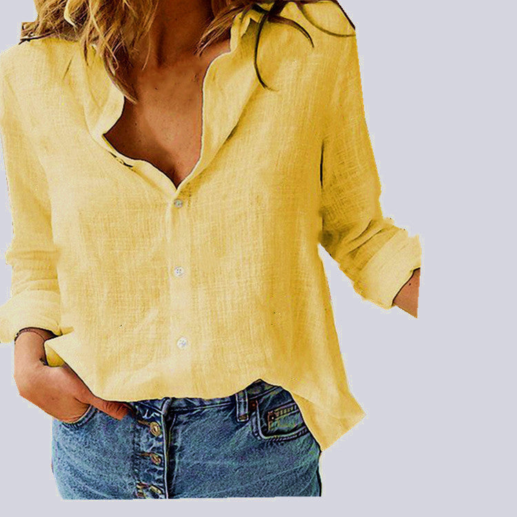 Variant image for Damen Bluse Baumwollmischung Lockerer Schnitt Elegant-57