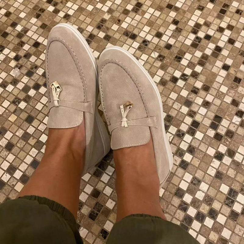 Damen Suede Loafers mit Eleganten Details