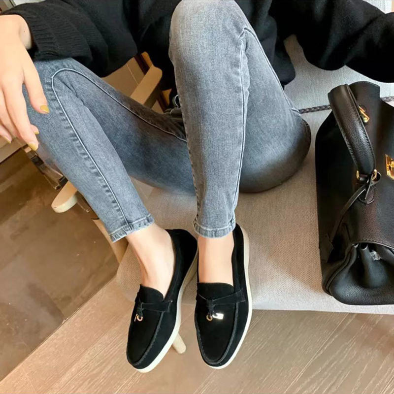 Damen PU-Leder Loafers mit Eleganten Details
