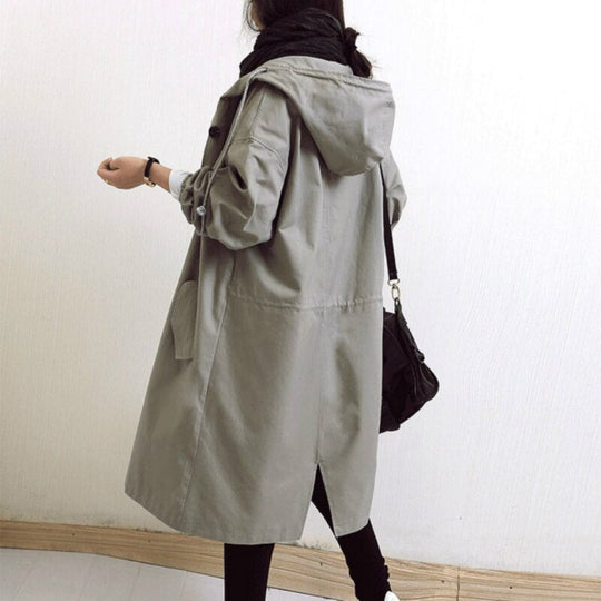 Variant image for Damen Trenchcoat Leichtes Material mit Kapuze-25