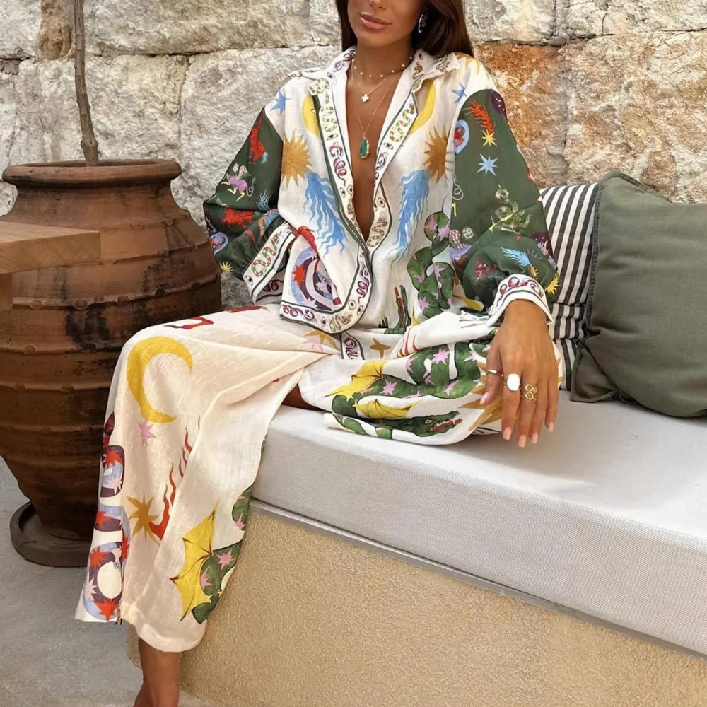 Damen Tweedelige Outfit aus Baumwolle