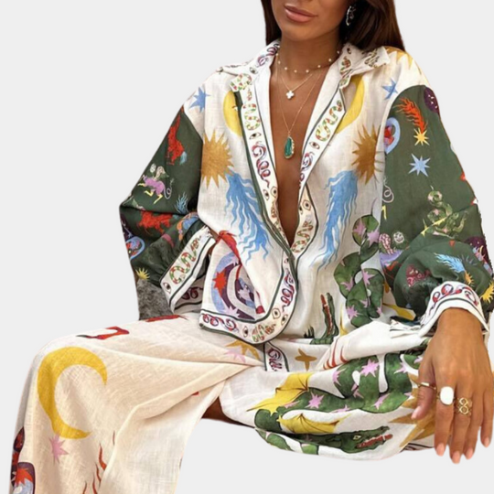 Damen Tweedelige Outfit aus Baumwolle