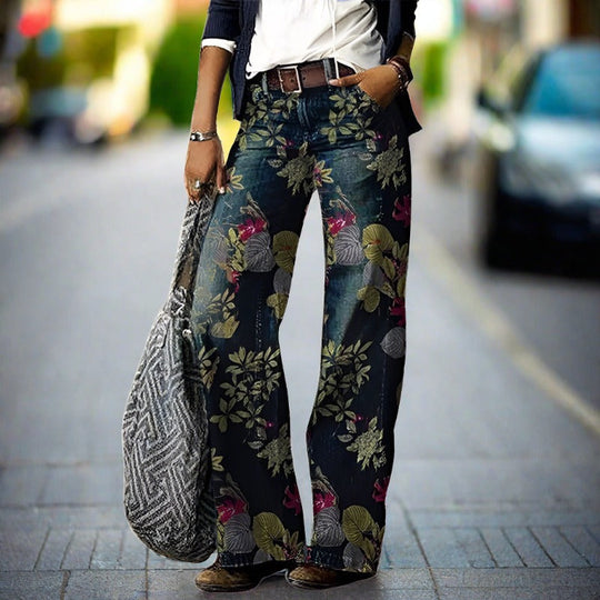 Damen Jeans mit Blumendruck für Frauen