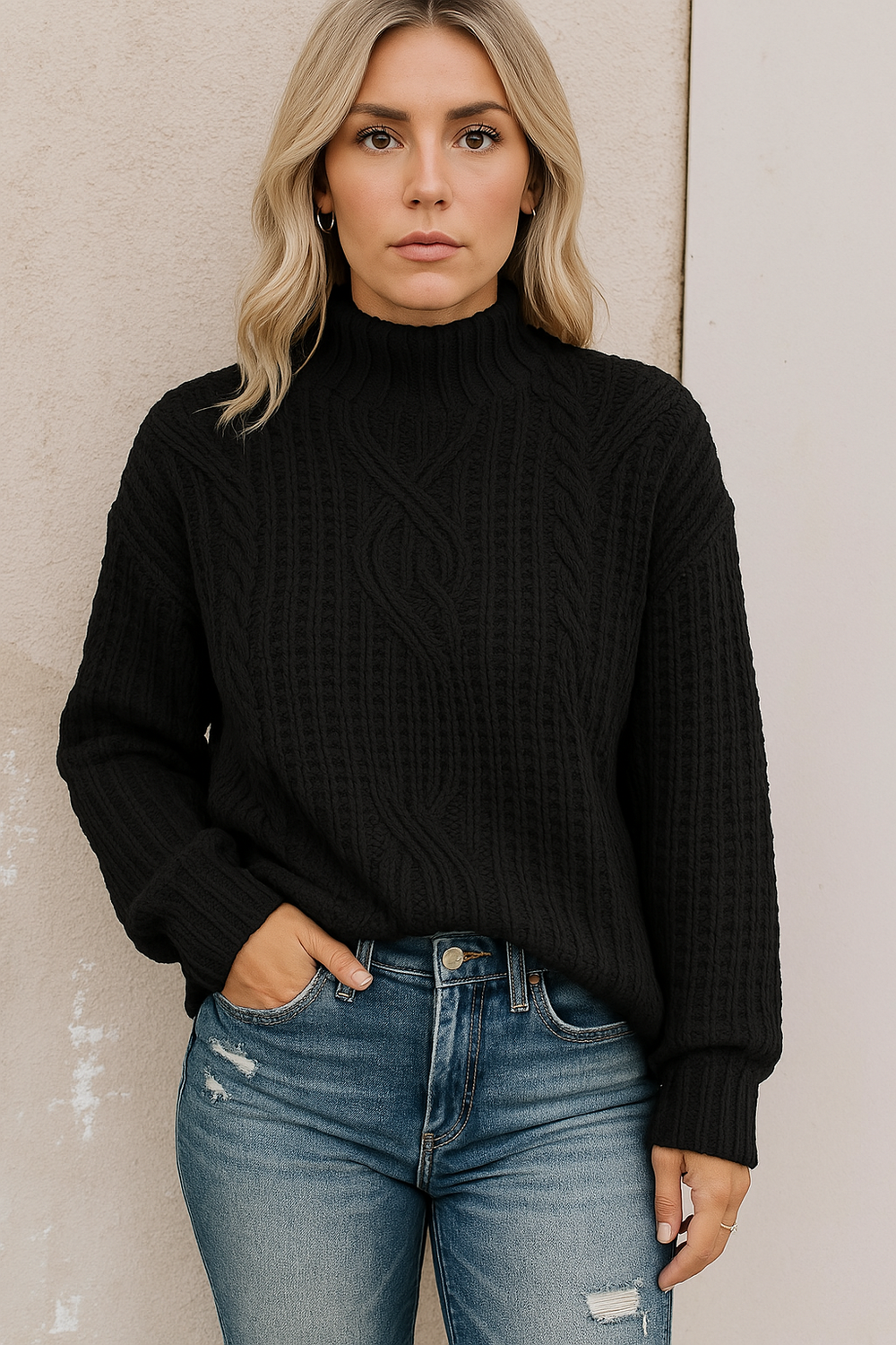 Damenpullover mit Stehkragen für Frauen