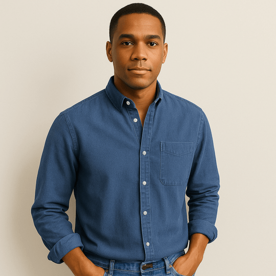 Denim Hemd mit klassischem Schnitt für Herren