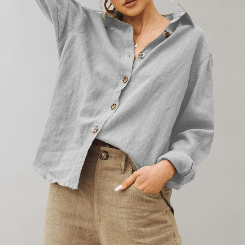 Elegante Damen Bluse Modern Casual Baumwolle
