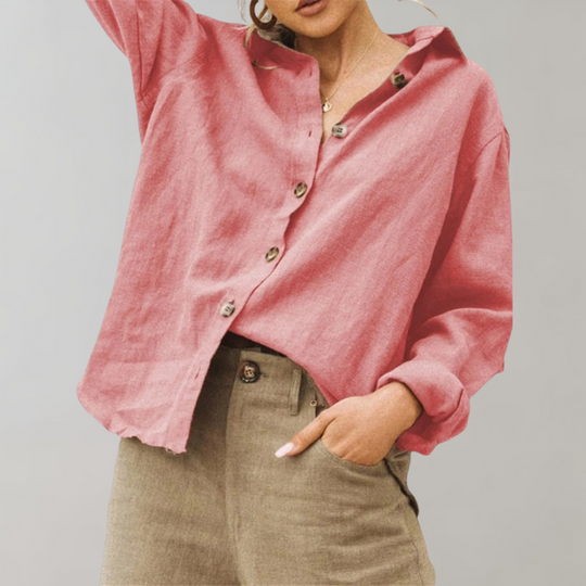 Elegante Damen Bluse Modern Casual Baumwolle
