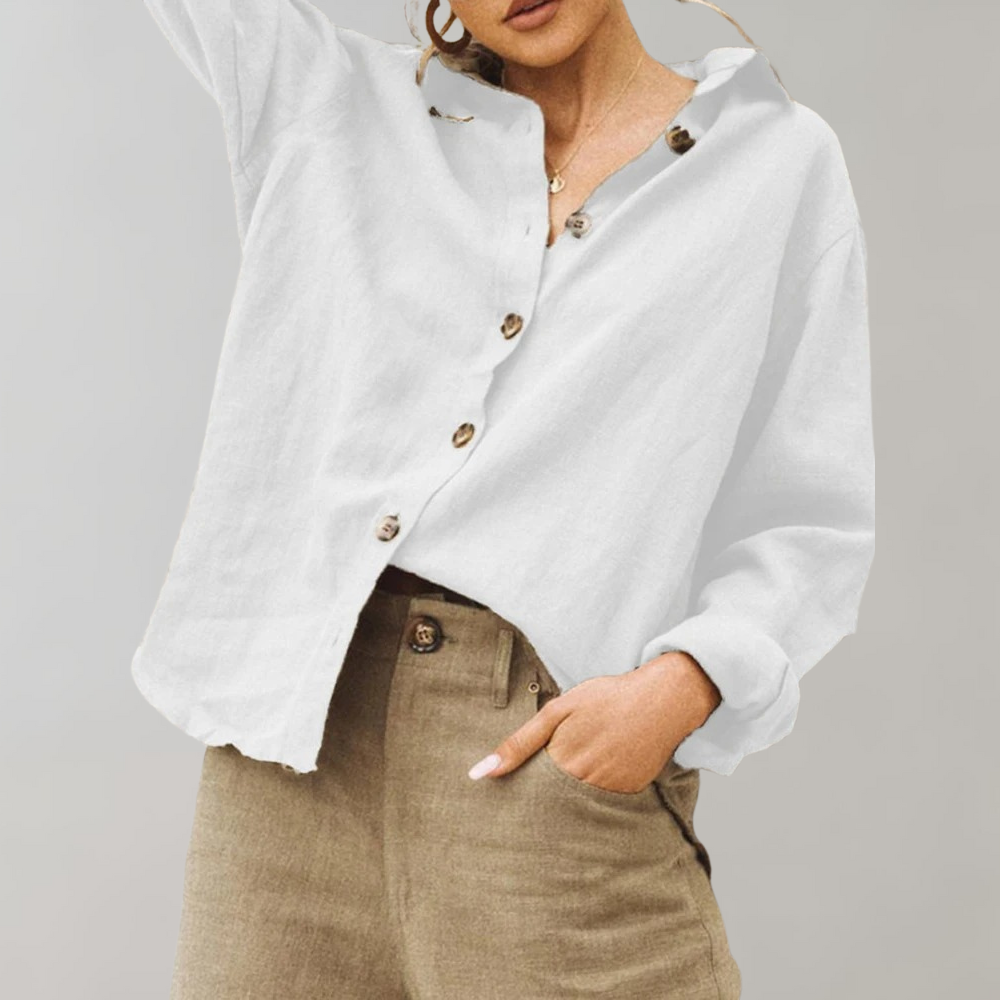 Elegante Damen Bluse Modern Casual Baumwolle