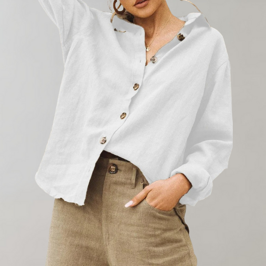 Elegante Damen Bluse Modern Casual Baumwolle