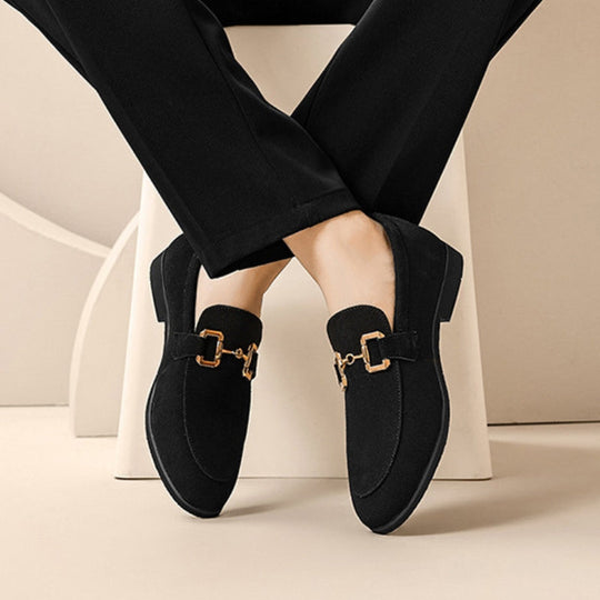Elegante Loafers PU-Leder mit Goldener Schnalle für Herren