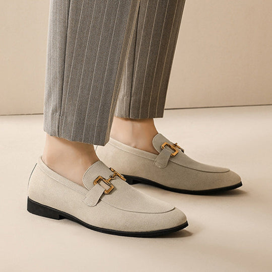 Elegante Loafers PU-Leder mit Goldener Schnalle für Herren