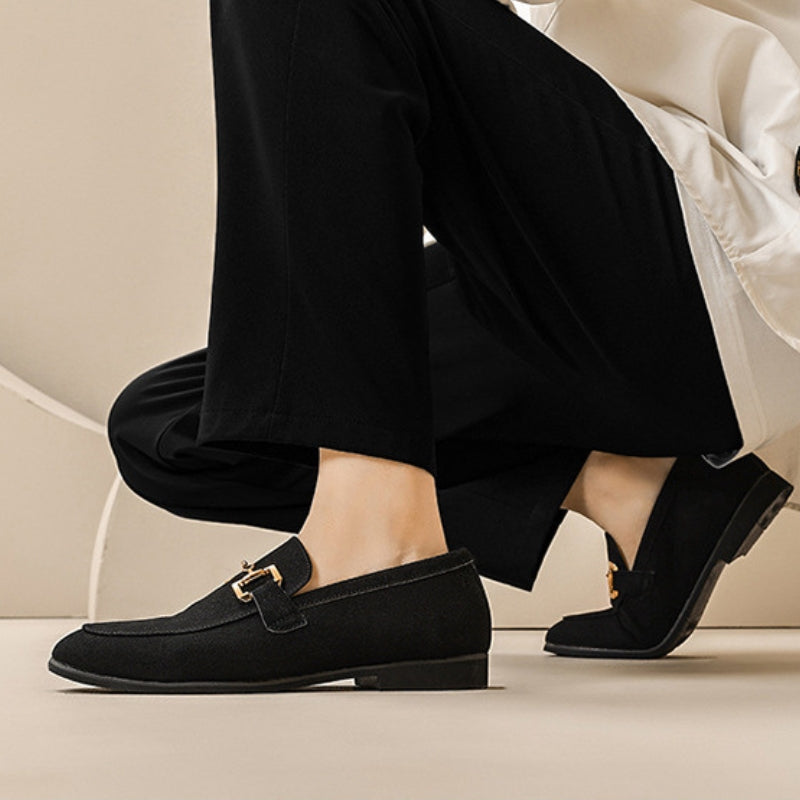 Elegante Loafers PU-Leder mit Goldener Schnalle für Herren