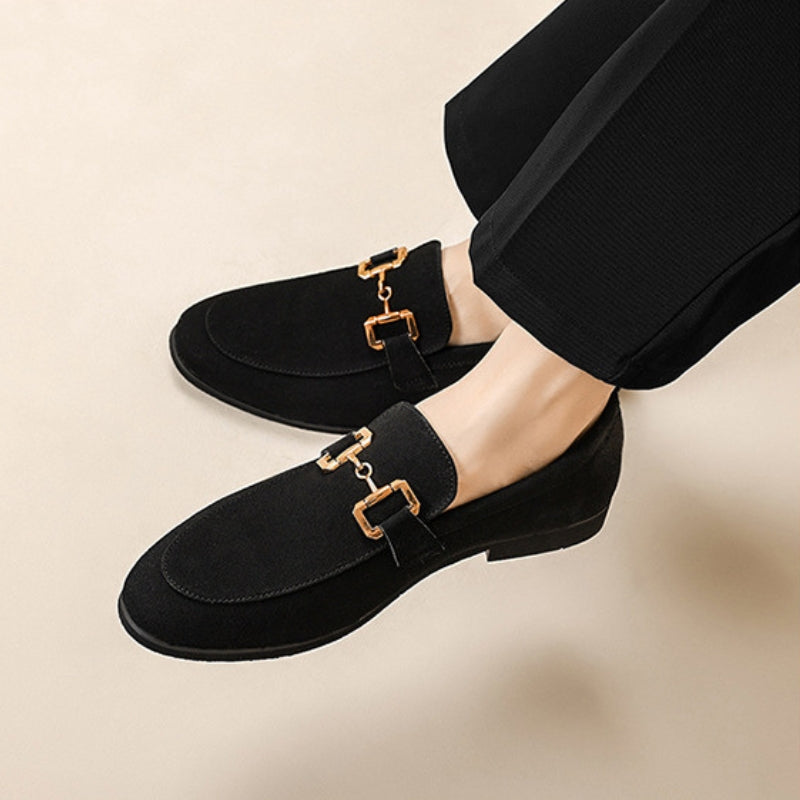 Elegante Loafers PU-Leder mit Goldener Schnalle für Herren