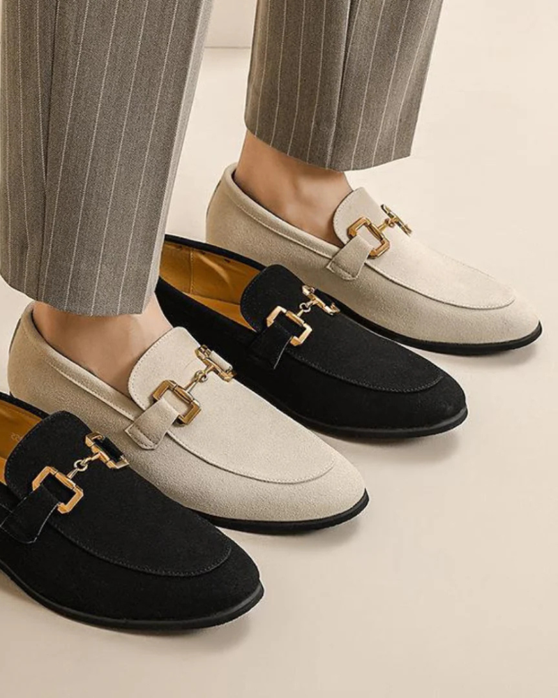 Elegante Loafers PU-Leder mit Goldener Schnalle für Herren