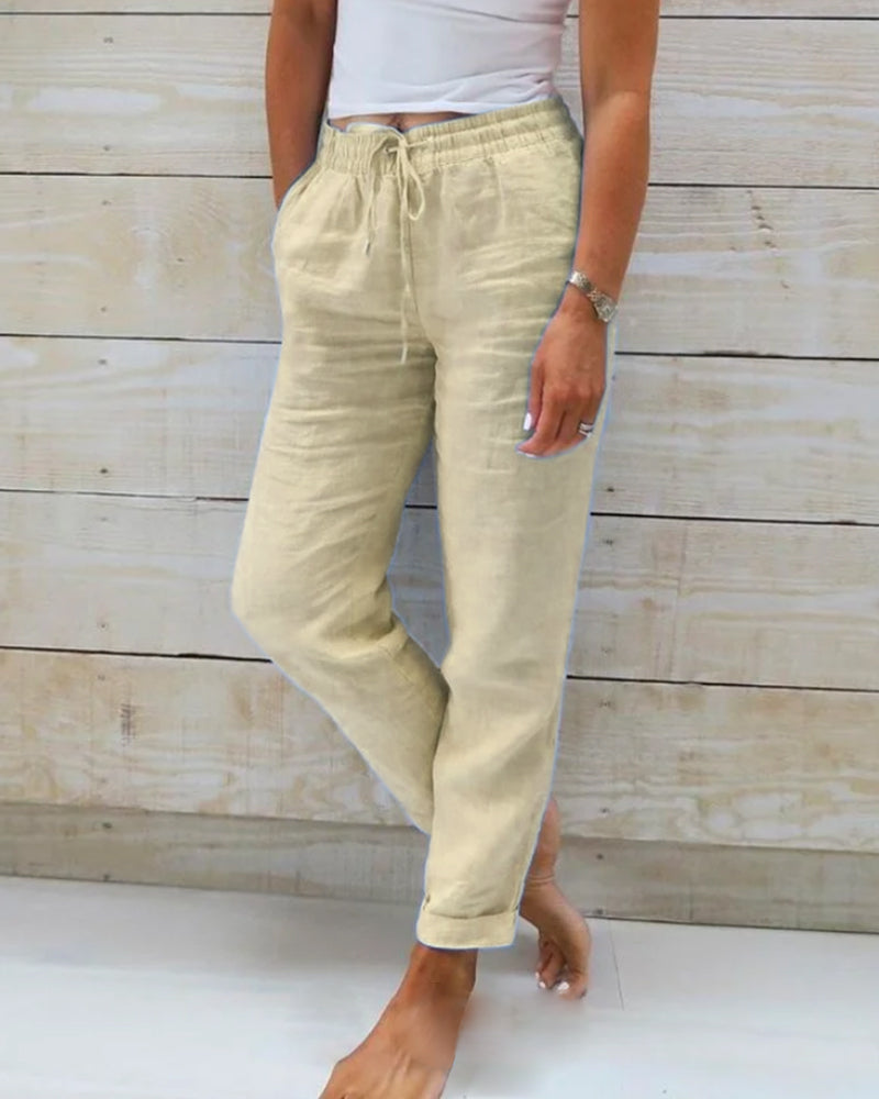 Elegante Sommer Hose Mischgewebe für Damen