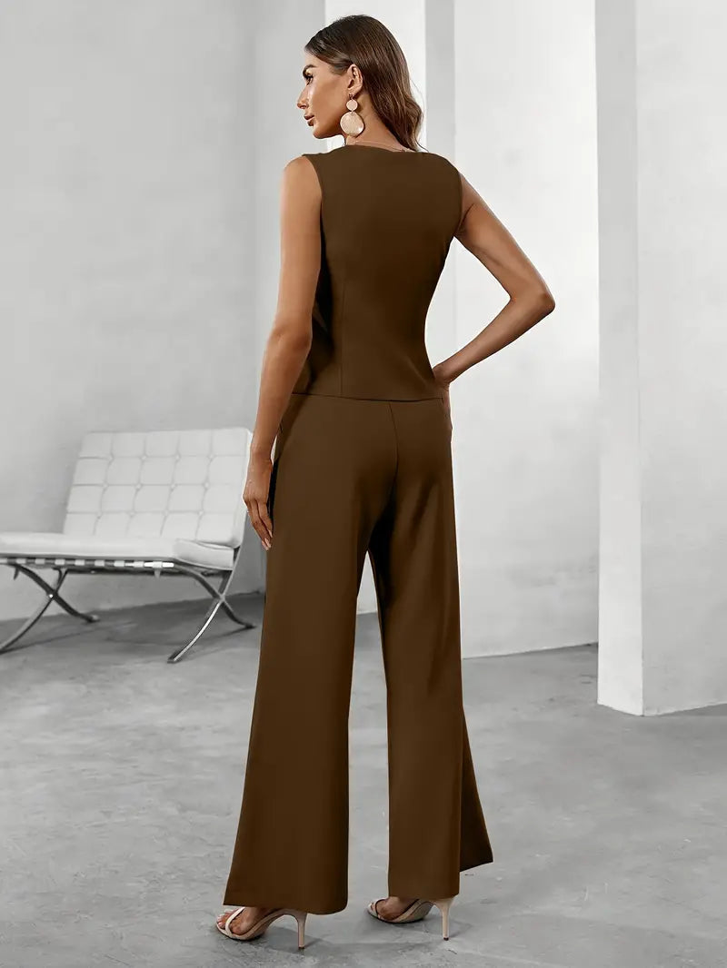 Elegantes Hosenanzug Set aus hochwertigem Material für Damen