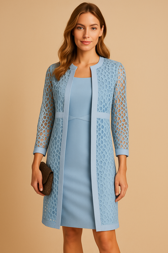 Elegantes Set Kleid mit Spitzensakko für Damen