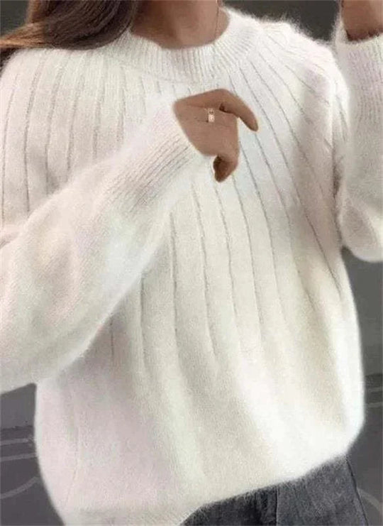 Flauschiger Strickpullover für Damen