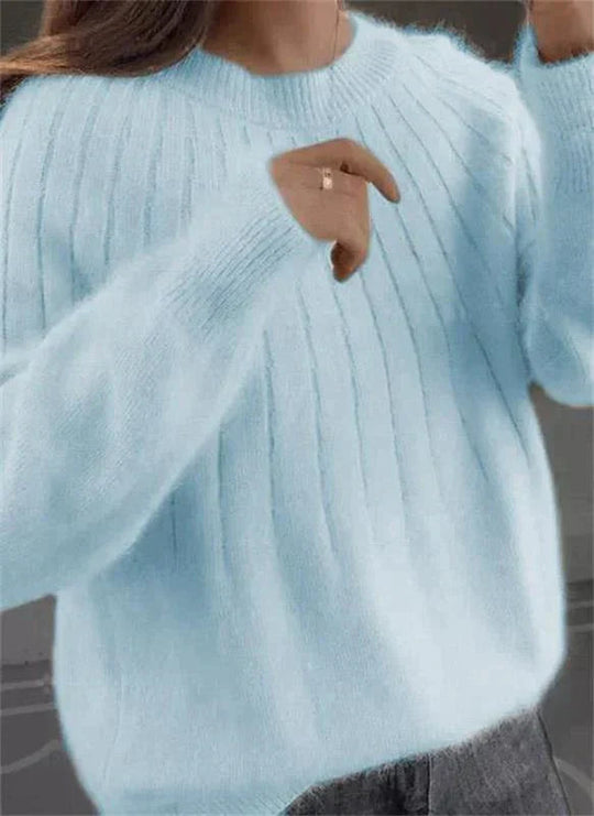 Flauschiger Strickpullover für Damen