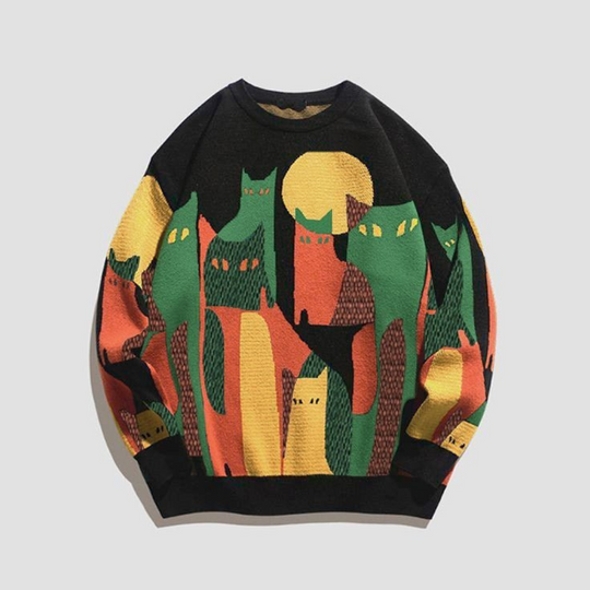 Gedruckter Pullover mit Rundhalsausschnitt für Herren