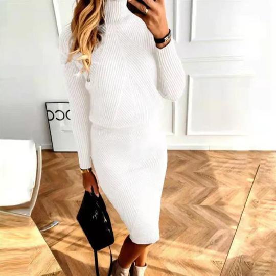 Gemütliches Pullover-Strickkleid für Frauen