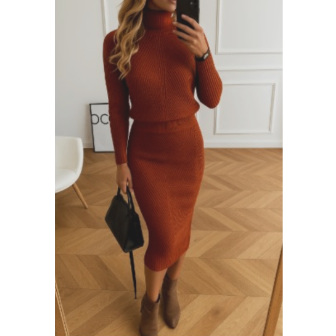Gemütliches Pullover-Strickkleid für Frauen