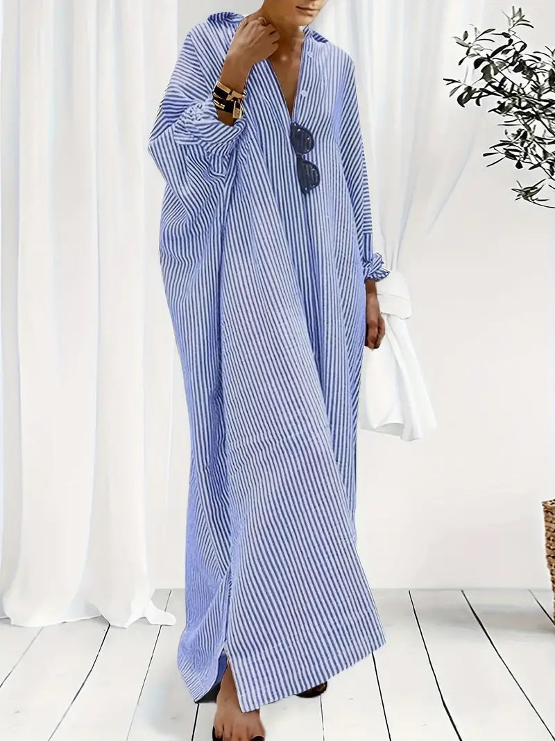 Gestreiftes Sommer Maxikleid für Damen