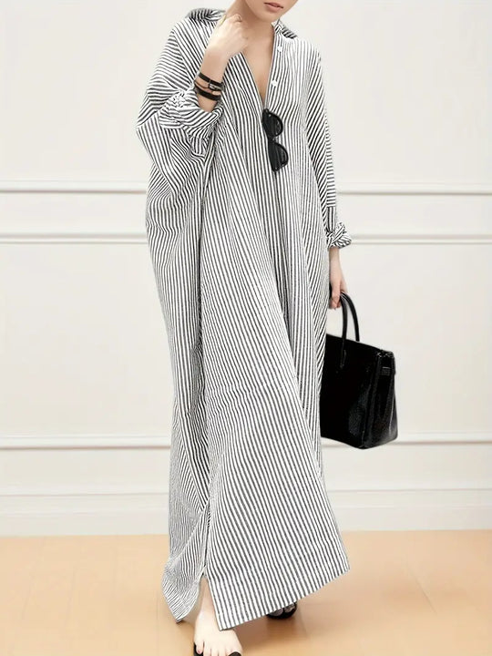 Gestreiftes Sommer Maxikleid für Damen