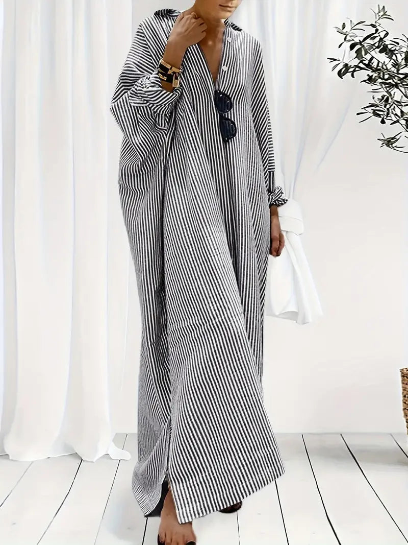 Gestreiftes Sommer Maxikleid für Damen