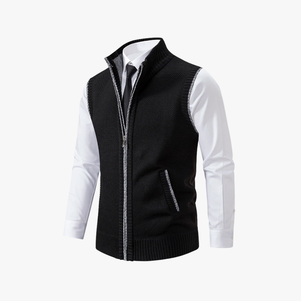 Gilet Baumwolle mit Reißverschluss und Taschen für Herren