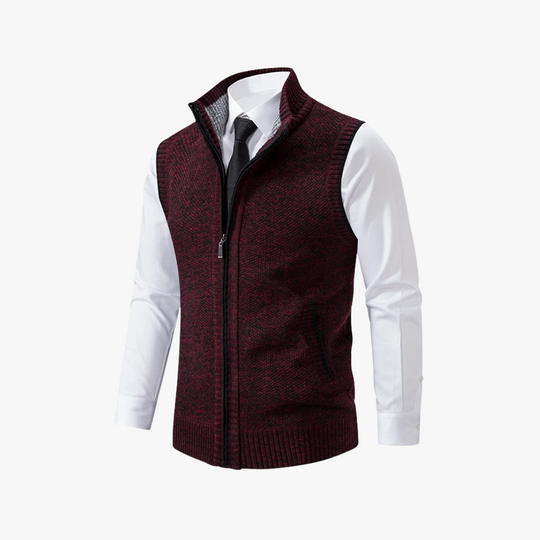 Gilet Baumwolle mit Reißverschluss und Taschen für Herren