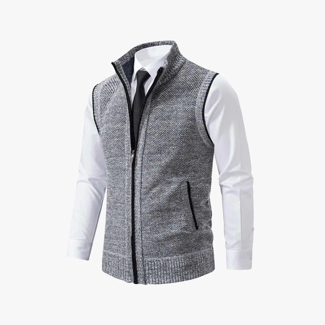 Gilet Baumwolle mit Reißverschluss und Taschen für Herren