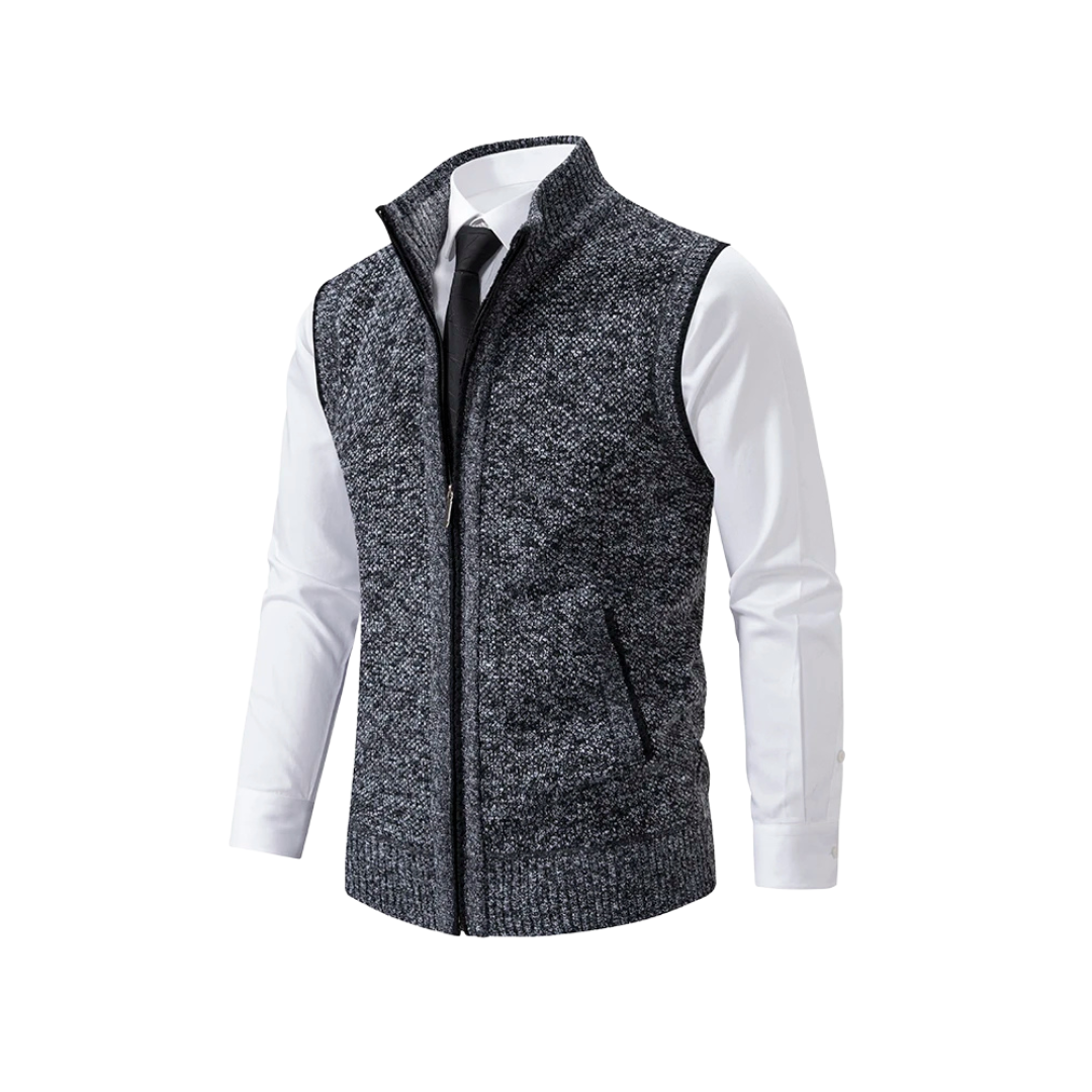 Gilet Baumwolle mit Reißverschluss und Taschen für Herren