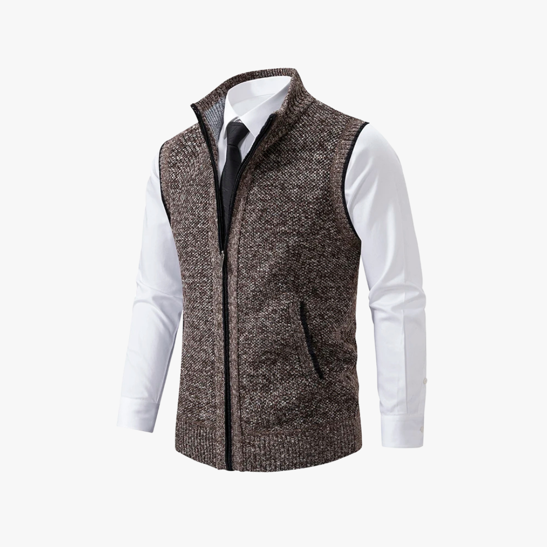 Gilet Baumwolle mit Reißverschluss und Taschen für Herren