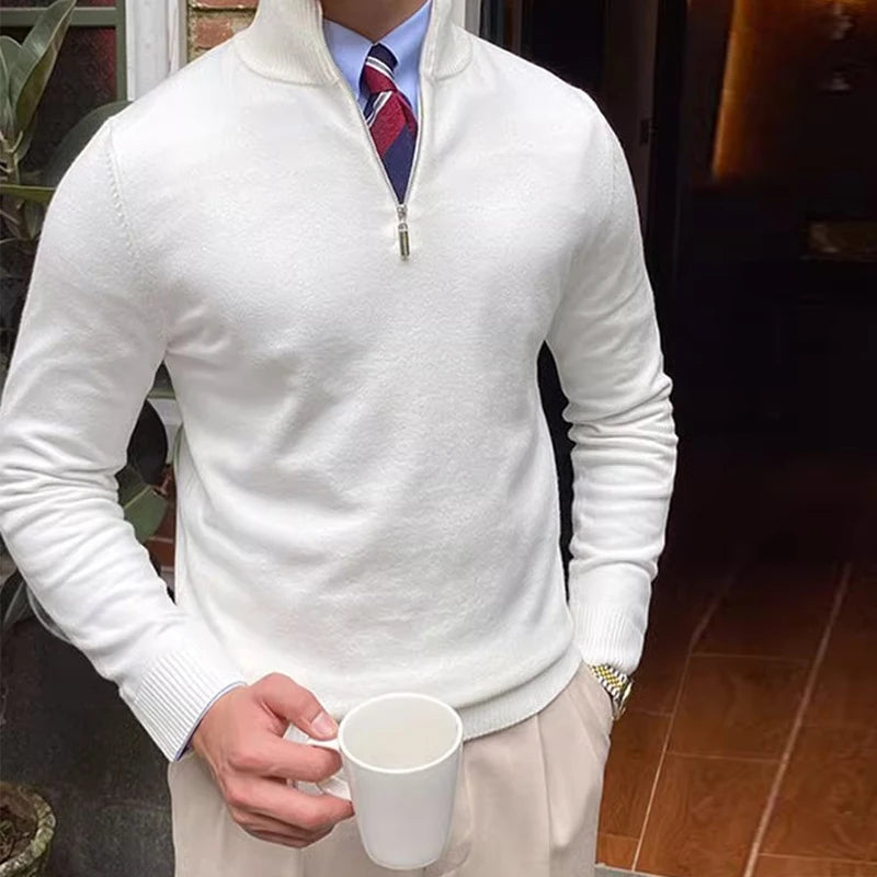 Halbzip Pullover aus weicher Strickmischung für Herren